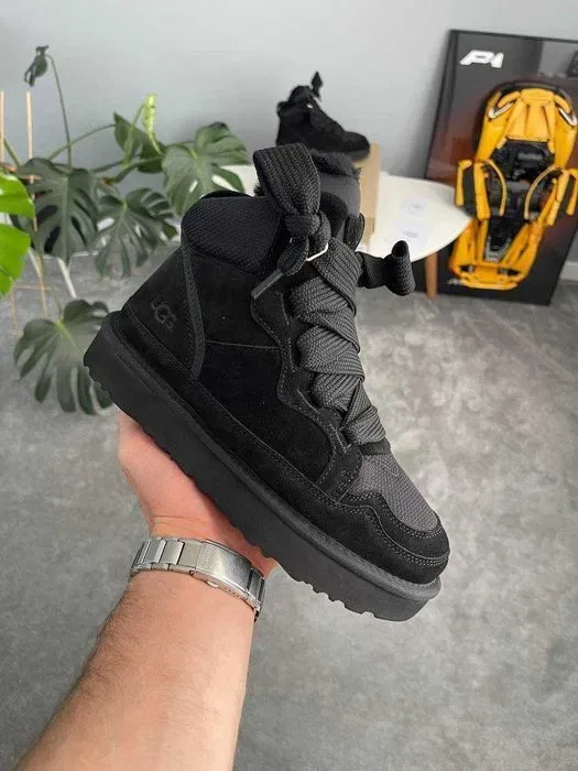 Уггі UGG Lowmel High Sneaker Black premium угги повністю натуральні — фото 4