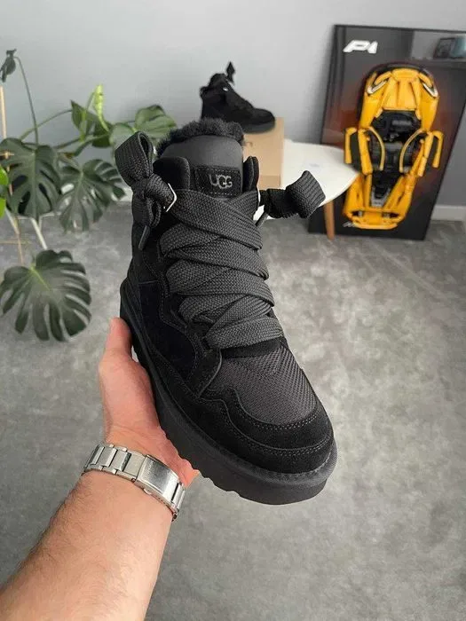 Уггі UGG Lowmel High Sneaker Black premium угги повністю натуральні — фото 5