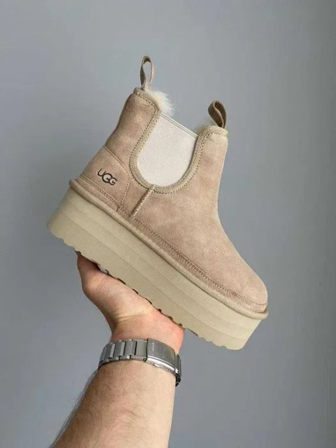 Уггі UGG Neumel Chelsea Platform Sand premium натуральні хутро та замш