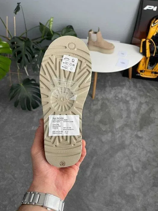 Уггі UGG Neumel Chelsea Platform Sand premium натуральні хутро та замш — фото 7