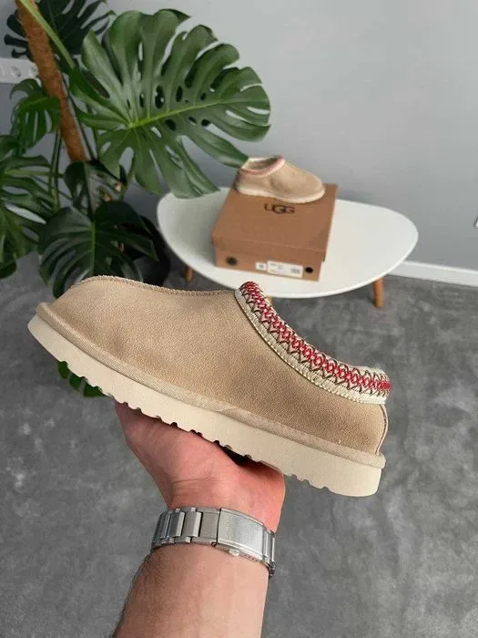 Уггі UGG Tasman II Sand Beige Dark Cherry premium угги осінні/зимові з хутром — фото 3