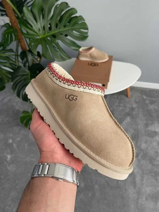 Уггі UGG Tasman II Sand Beige Dark Cherry premium угги осінні/зимові з хутром — фото 4