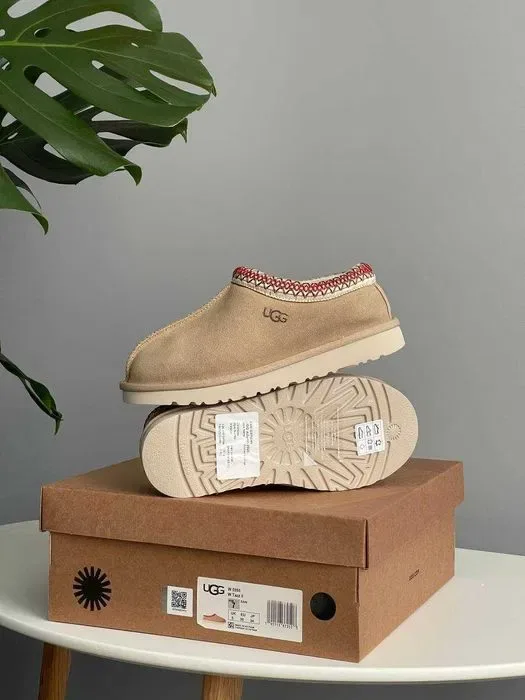 Уггі UGG Tasman II Sand Beige Dark Cherry premium угги осінні/зимові з хутром — фото 6