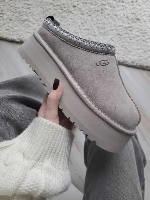 Уггі UGG Tasman Platform All Grey premium угги осінні/зимові з хутром — фото 2