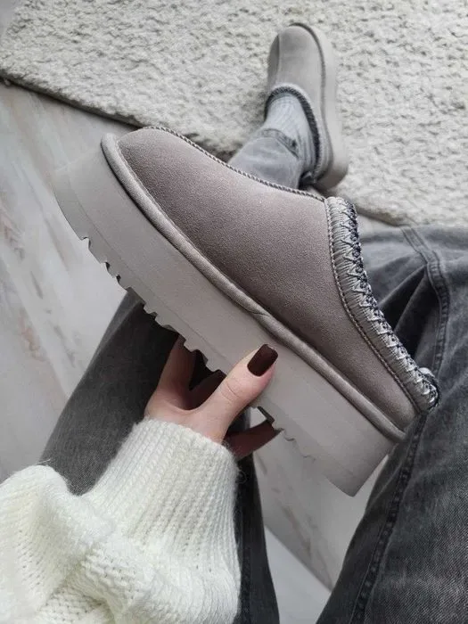 Уггі UGG Tasman Platform All Grey premium угги осінні/зимові з хутром — фото 5