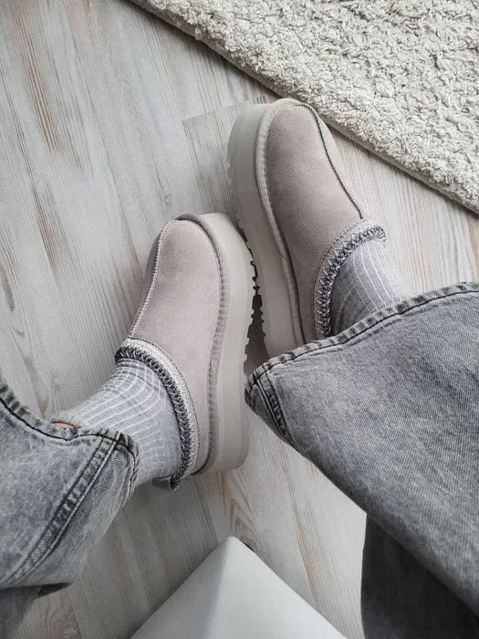 Уггі UGG Tasman Platform All Grey premium угги осінні/зимові з хутром — фото 7