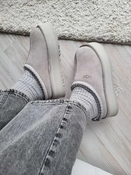 Уггі UGG Tasman Platform All Grey premium угги осінні/зимові з хутром — фото 8