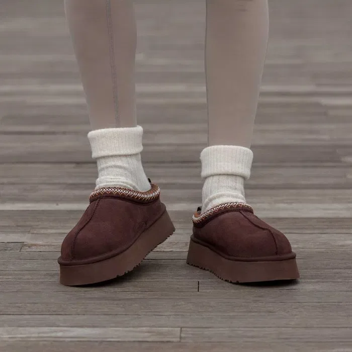 Уггі UGG Tasman Platform Brown Luxe угги осінні/зимові з хутром — фото 2