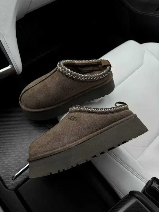 Уггі UGG Tazz Platform Hickory premium угги осінні/зимові з хутром — фото 5