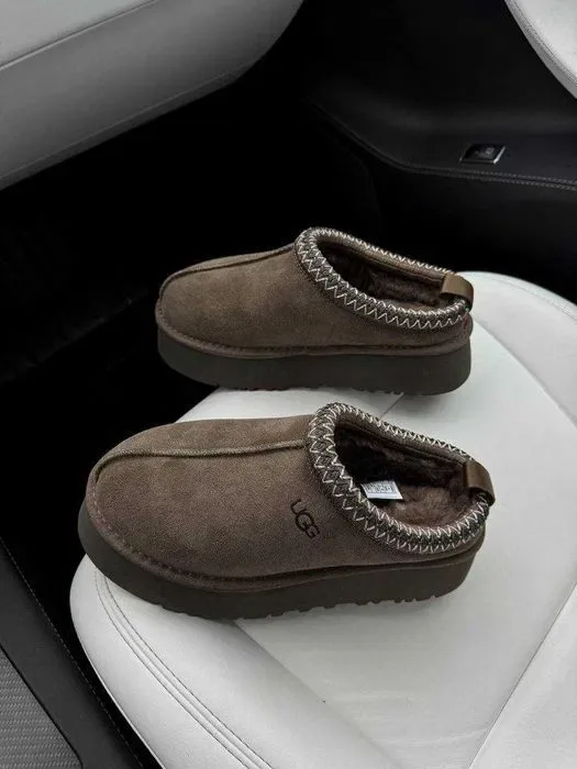 Уггі UGG Tazz Platform Hickory premium угги осінні/зимові з хутром — фото 8