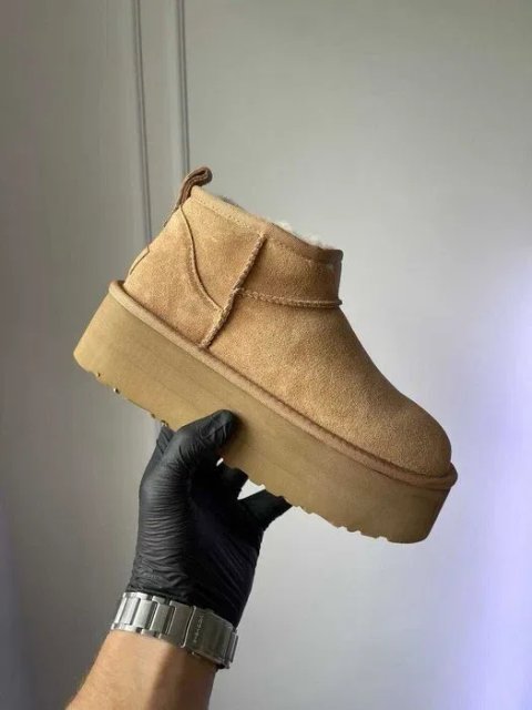 Уггі UGG Ultra Mini Platform Chestnut premium натуральна замша і овчина