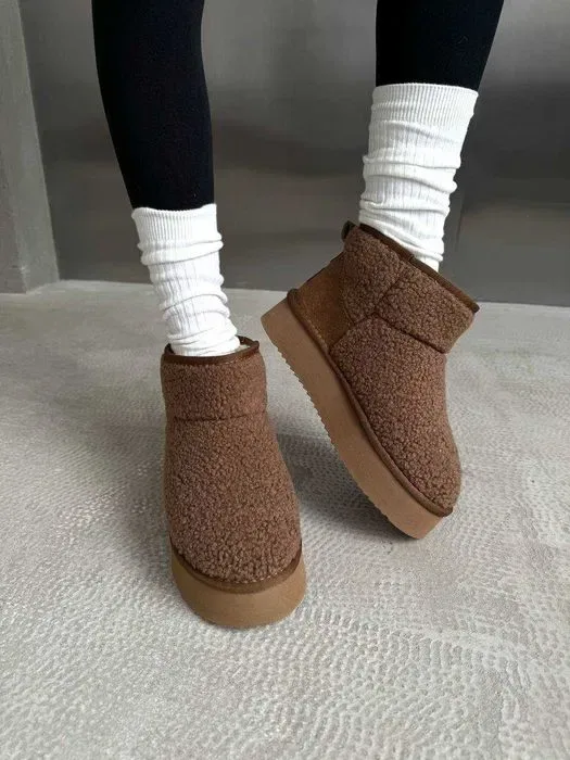 Уггі UGG Ultra Mini Platform Teddy Chestnut premium угги — фото 3