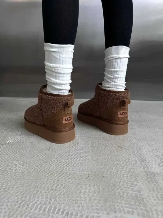 Уггі UGG Ultra Mini Platform Teddy Chestnut premium угги — фото 4
