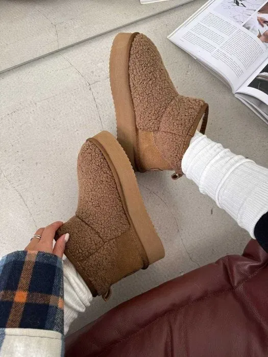 Уггі UGG Ultra Mini Platform Teddy Chestnut premium угги — фото 5