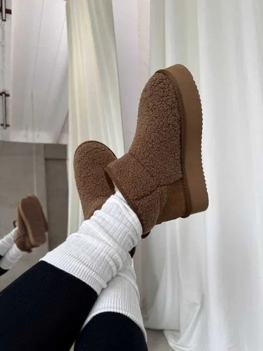 Уггі UGG Ultra Mini Platform Teddy Chestnut premium угги — фото 7
