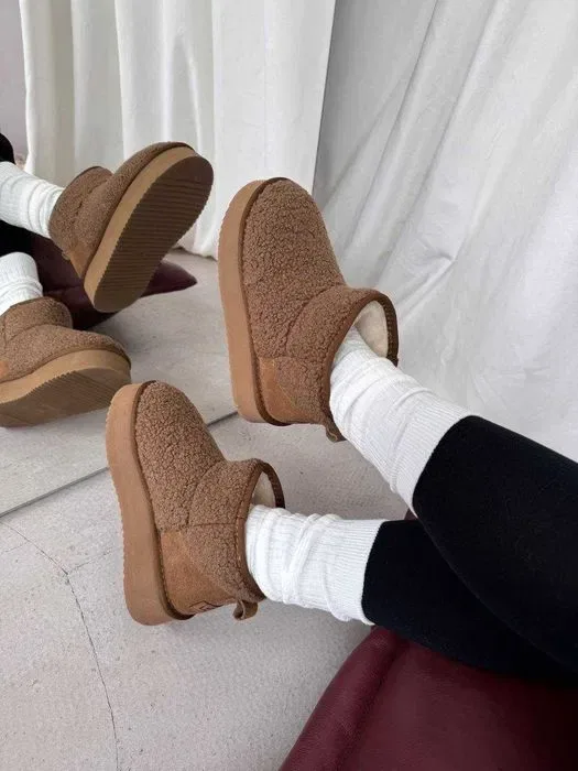 Уггі UGG Ultra Mini Platform Teddy Chestnut premium угги — фото 8