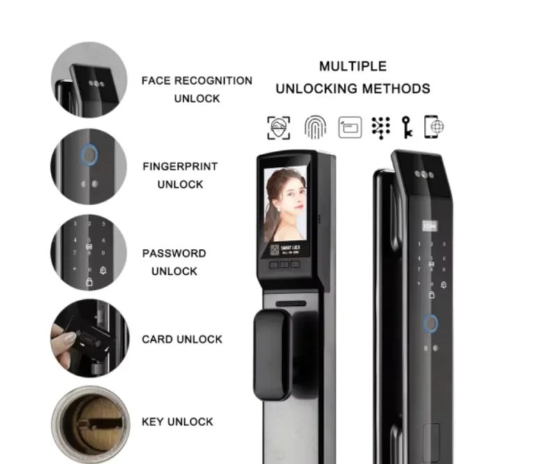 Умный биометрический дверной замок з 3D Face ID-відбитком пальця камерою та Wi-Fi — фото 8