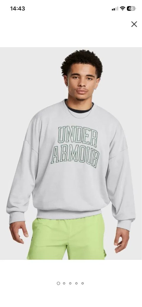 Under Armour чоловічий світло-сірий світшот ua icon hwt terry os crew