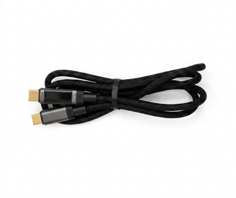 USB-C — USB-C кабель Alerion 240W з дисплеєм — швидка зарядка PD 3.1, 1 м — фото 4