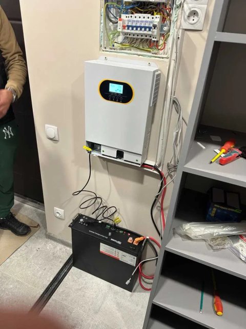 ‼️ УСТАНОВКА ‼️ Инвертор WiFi 48v 6.2кВт + 2 Аккумулятор LifePo4 5кВт