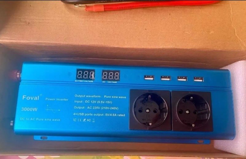 В НАЯВНОСТІ Інвертор FOVAL 3000W 12V EU (наша розетка, чиста синусоїда — фото 6