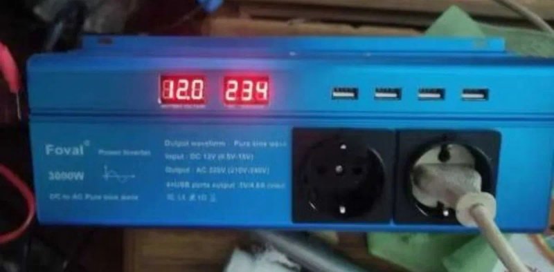 В НАЯВНОСТІ Інвертор FOVAL 3000W 12V EU (наша розетка, чиста синусоїда — фото 7