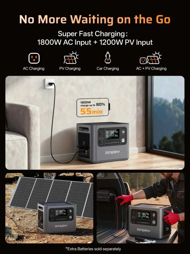 ‼️‼️В НАЯВНОСТІ‼️‼️Зарядна станція AFERIY P280 2800W/2048-10240Wh‼️ — фото 5