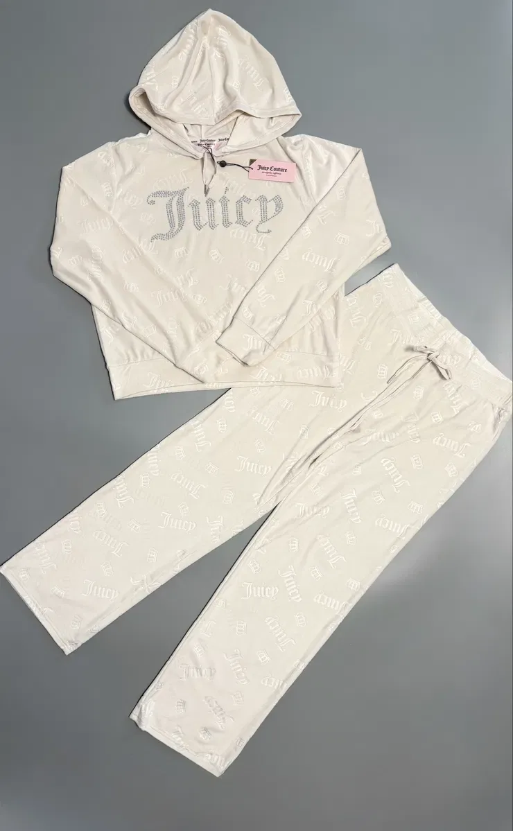 Велюровий домашній костюм Juicy Couture новий оригінал кофта худі і штани, футболка і шорти М — фото 2