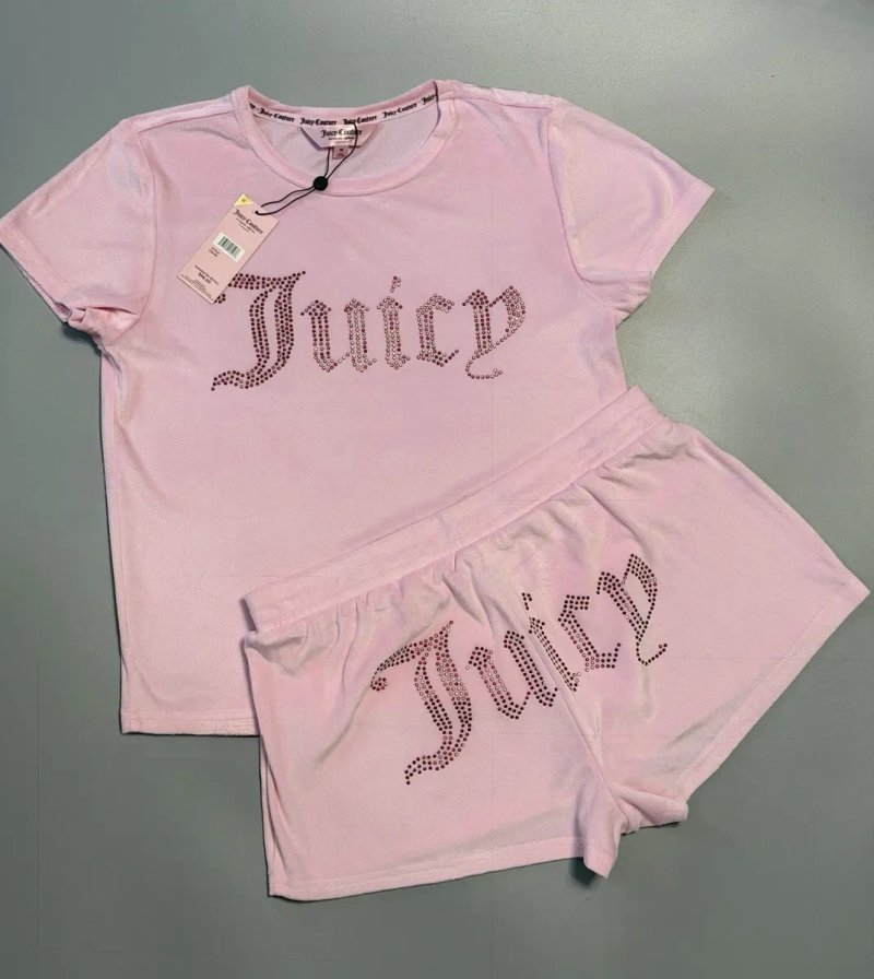 Велюровий домашній костюм Juicy Couture новий оригінал кофта худі і штани, футболка і шорти М — фото 8