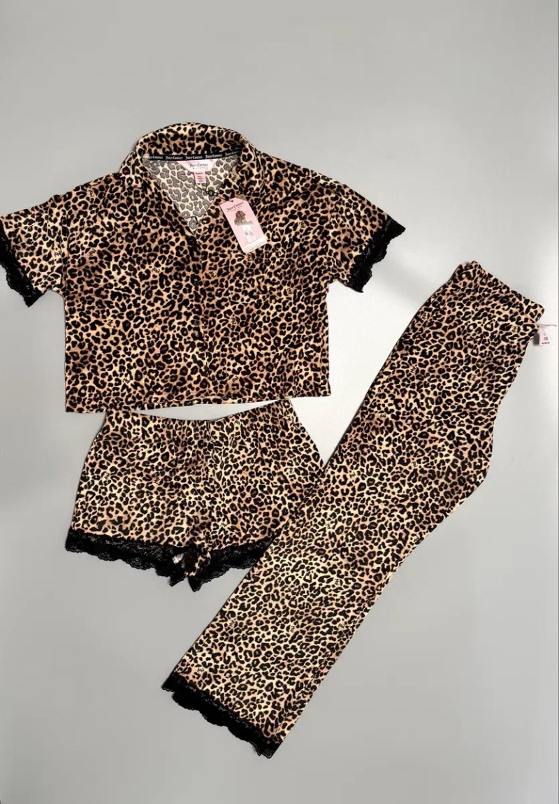 Велюровий костюм, домашній комплект трійка Juicy Couture новий оригінал S, M леопард — фото 4
