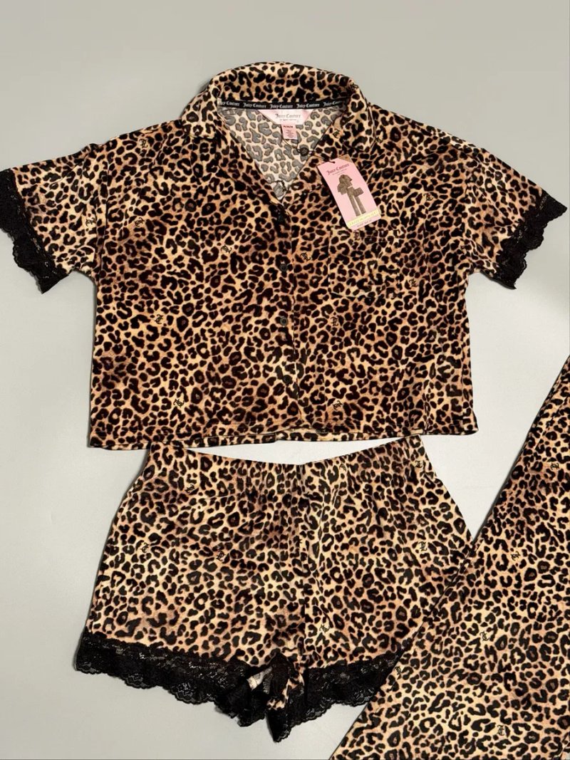 Велюровий костюм, домашній комплект трійка Juicy Couture новий оригінал S, M леопард — фото 5