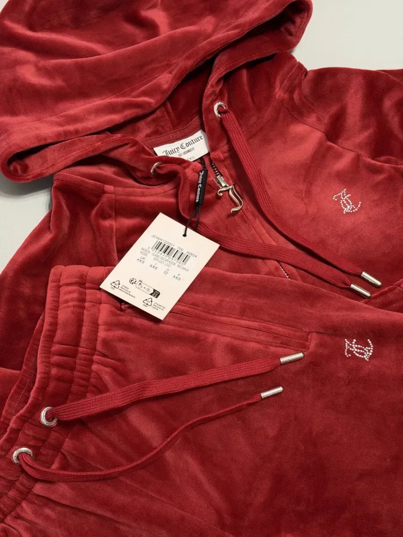 Велюровий костюм Juicy Couture новий оригінал червоний XXS, штани джогери — фото 4