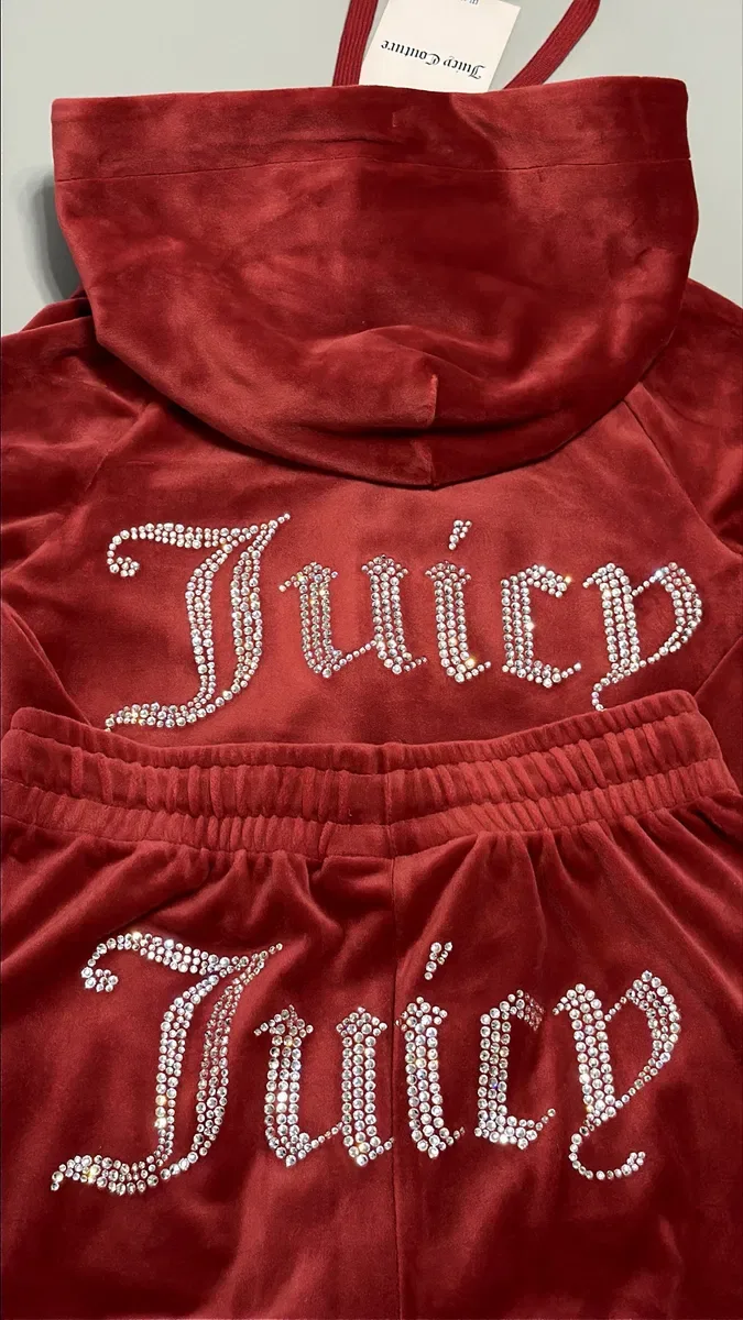 Велюровий костюм Juicy Couture новий оригінал червоний XXS, штани джогери — фото 7