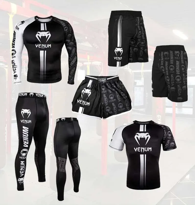 Venum Комплект 3 в 1 Logos Dark рашгард, футболка, шорты, леггинсы! — фото 2