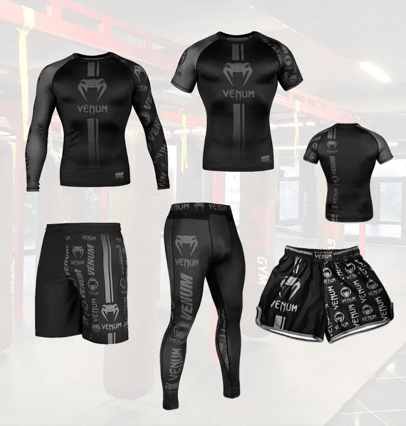 Venum Комплект 3 в 1 Logos Dark рашгард, футболка, шорты, леггинсы! — фото 3