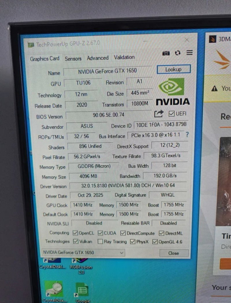 Відеокарта ASUS TUF GAMING GTX 1650 4Gb GDDR6 Nvidia Geforce — фото 3