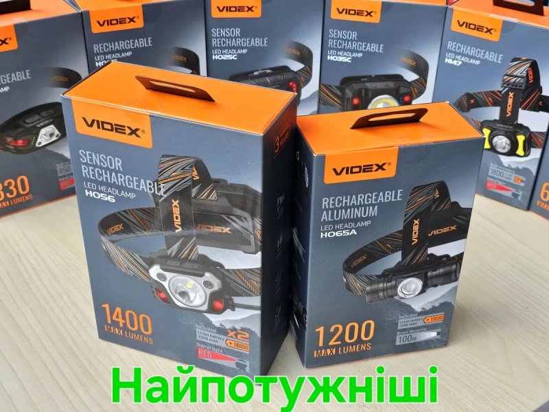 VIDEX налобні ліхтарики, з червоним світлом; Відекс тактичні на голову — фото 2