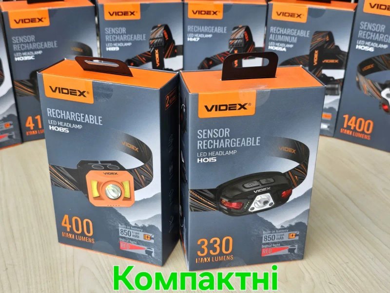 VIDEX налобні ліхтарики, з червоним світлом; Відекс тактичні на голову — фото 5