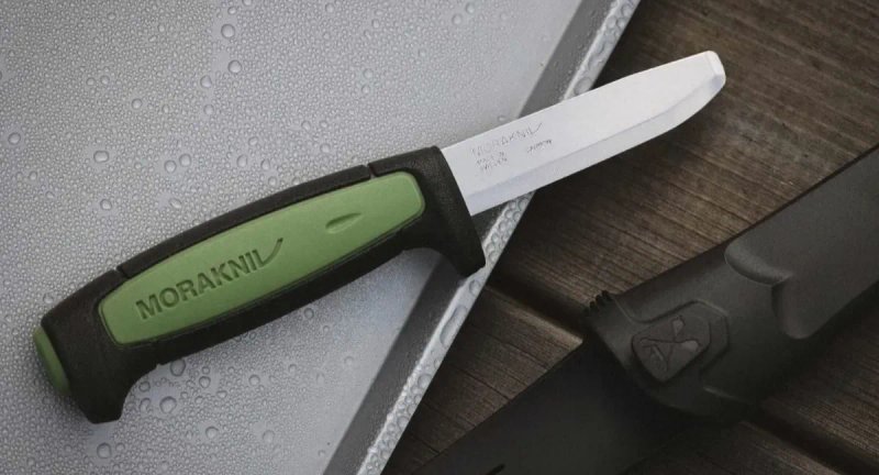 Викрутка Morakniv Safe Pro Carbon Steel Fixed Blade брелок Knife with Blunt Tip Mora Pro C Safe Мора нож брелок ніж ножичек зелений 13076 — фото 2