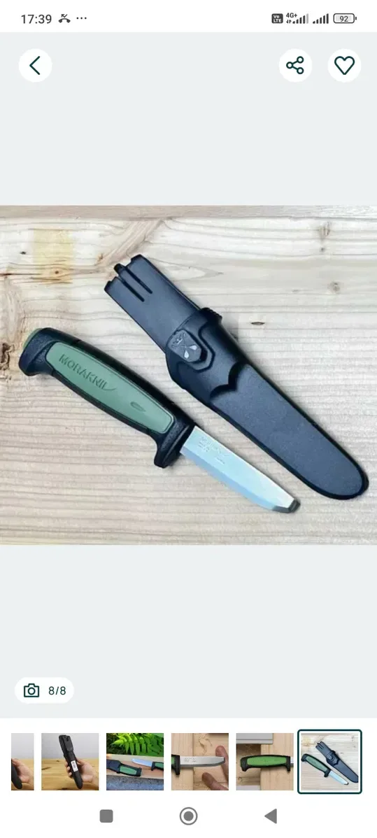 Викрутка Morakniv Safe Pro Carbon Steel Fixed Blade брелок Knife with Blunt Tip Mora Pro C Safe Мора нож брелок ніж ножичек зелений 13076 — фото 7