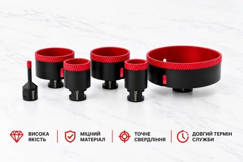 Високоякісні алмазні коронки для керамограніту, граніту, плитки!