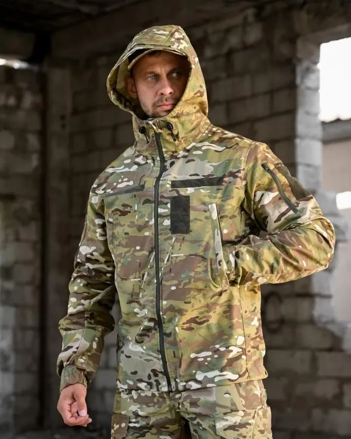 Військовий набір комплект речей 6 в 1 комуфляжний костюм тактичний / Тактичний комплект KMS Tactical мультикам / мультикам 6в1 тактичний костюм осінь — фото 6