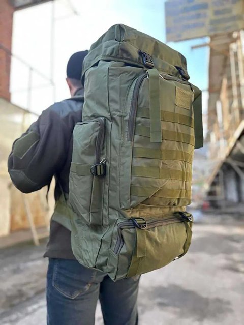 Військовий тактичний рюкзак водонепроникний рюкзак 70-80л Чорний та Олива Туристичний рюкзак Баул рюкзак ЗСУ Армійський рюкзак з роширенням‼️