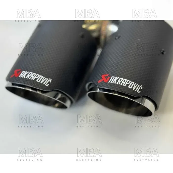 Выхлоп насадки глушителя Akrapovic на BMW F30 M3 Look/ M-tech — фото 3