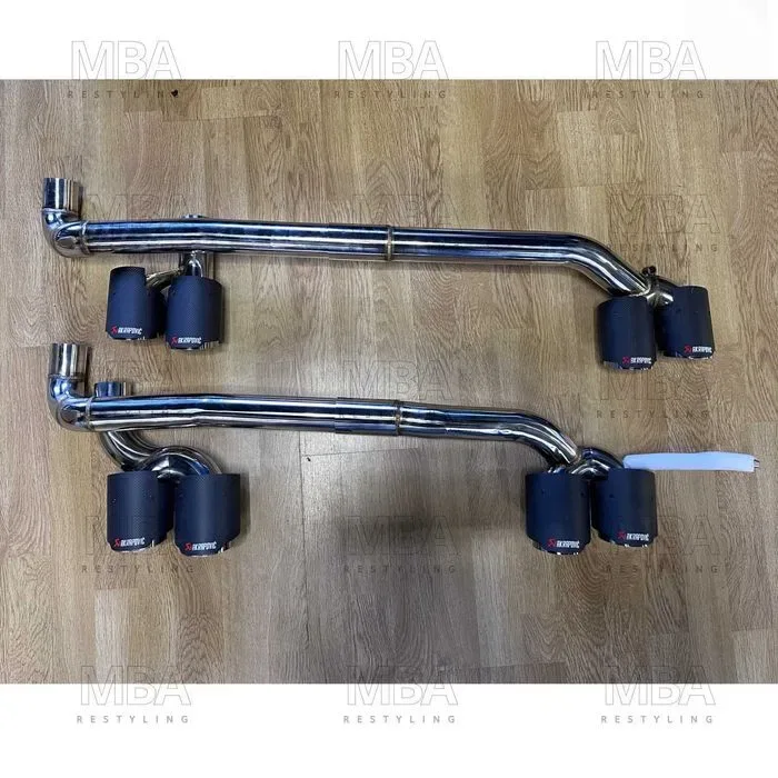 Выхлоп насадки глушителя Akrapovic на BMW F30 M3 Look/ M-tech — фото 4