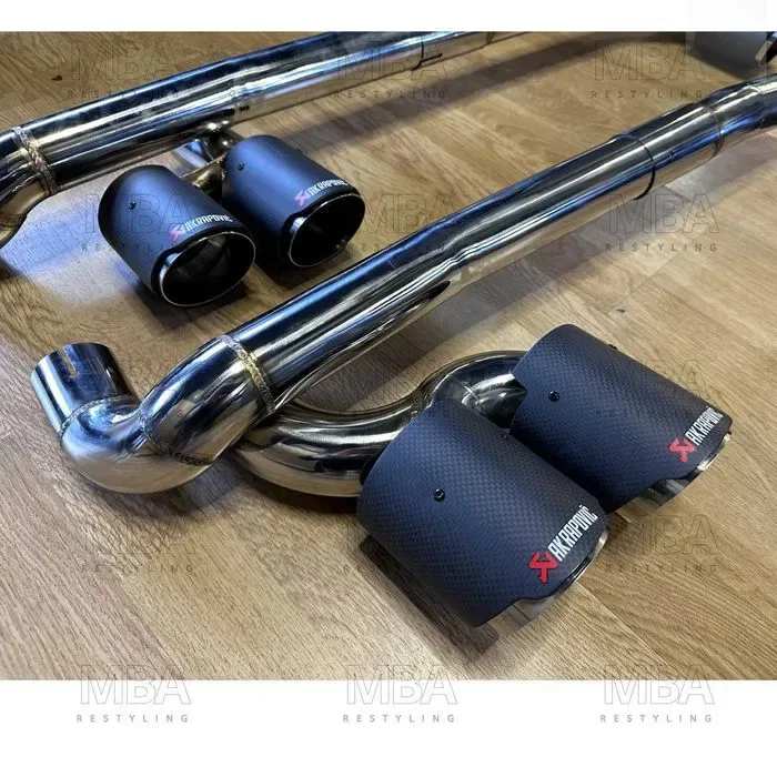 Выхлоп насадки глушителя Akrapovic на BMW F30 M3 Look/ M-tech — фото 5