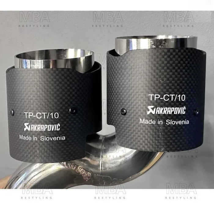 Выхлоп насадки глушителя Akrapovic на BMW F30 M3 Look/ M-tech — фото 6