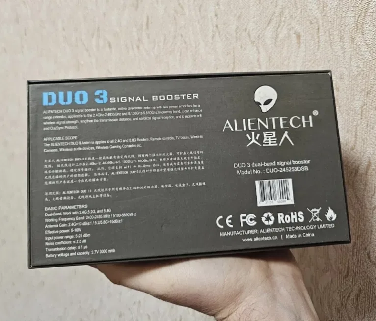 Выносная антенна ALIENTECH DUO 3 на 2.4G/5.2G/5.8G для DJI/Autel/Parrot/FPV. — фото 6