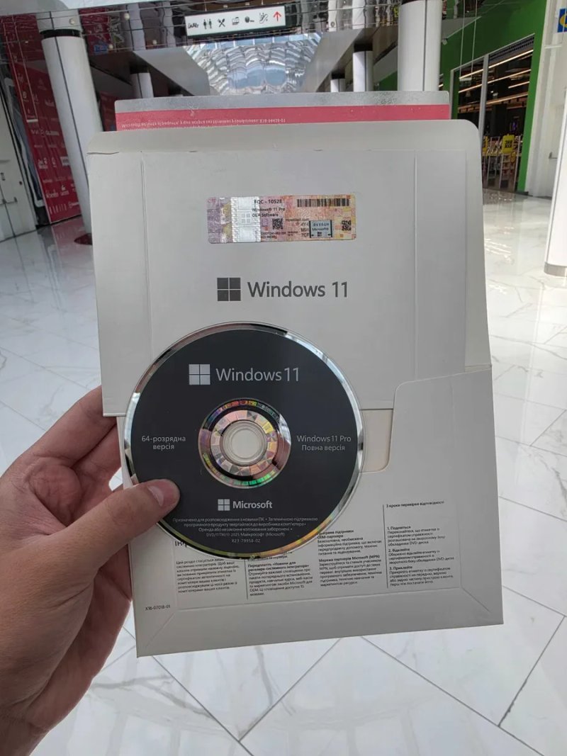 Windows 11 Pro 64-Bit Ukrainian OEM 1pk DVD (FQC-10557) Виндовс 11 Pro Microsoft Windows 11 Про FQC 10557 стікер наклейка ключ  Віндовс 11 Про — фото 2