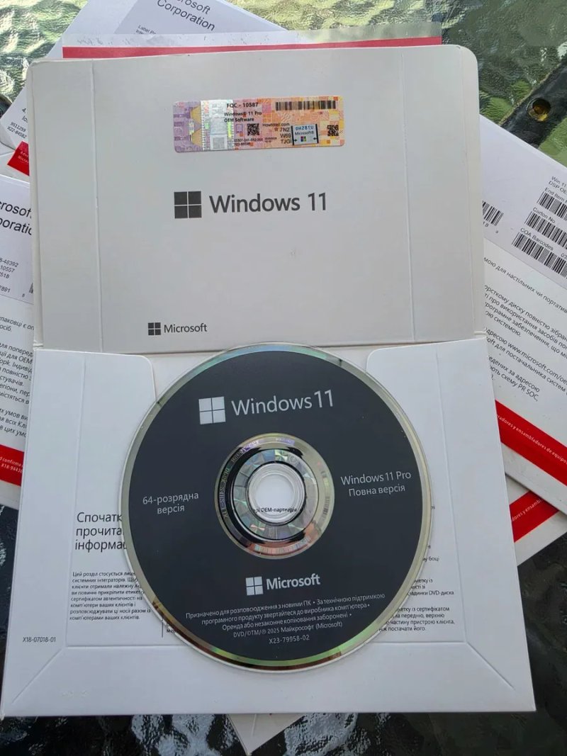 Windows 11 Pro for Workstations OEM DVD HZV-00130 українська • фізичний конверт, COA-наліпка, ключ •  Виндовс 11 Про ключ • ліцензія Віндовс 11 Про — фото 4